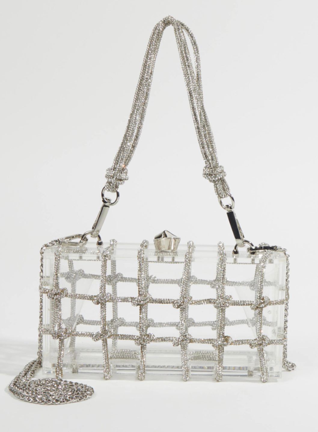 Rhinestone Clear Clutch