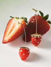 Load image into Gallery viewer, “STRAWBERRY DANGLE” EARRINGS
