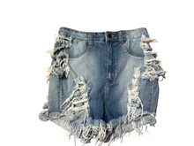 Load image into Gallery viewer, CRAZY RIPPED JEANS SHORTS
