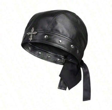Load image into Gallery viewer, “CROSS” BLACK BIKER HAT
