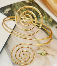 Load image into Gallery viewer, “FANCY” GOLD ARMLET BANGLE BRACELET
