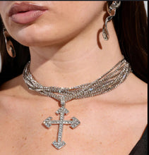 Load image into Gallery viewer, “CROSS MY HEART” SILVER CHAIN NECKLACE
