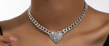 Load image into Gallery viewer, “HEART LOVE” SILVER NECKLACE
