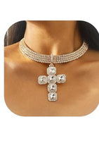 Load image into Gallery viewer, “CRUSHED CROSS” DIAMOND NECKLACE
