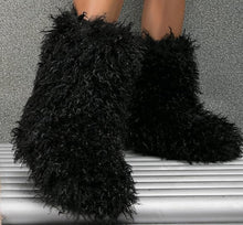 Load image into Gallery viewer, “FAUX FURR” BLACK BOOTS
