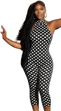 Load image into Gallery viewer, “KIKI” BLACK &amp; WHITE POLKA DOT JUMPSUIT
