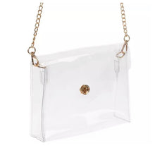 Load image into Gallery viewer, Clear &amp; Gold Crossbody Handbag
