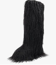 Load image into Gallery viewer, Faux FURR Black Knee BOOT
