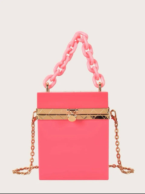 Pink Acrylic Box Handbag