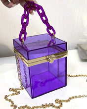 Load image into Gallery viewer, Purple Acrylic Box Handbag
