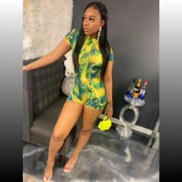 “Green Swirl” Romper