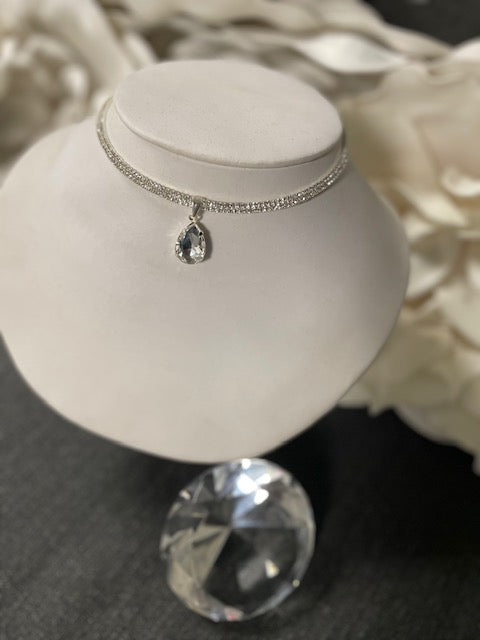 Diamond Drop Tennis Necklace