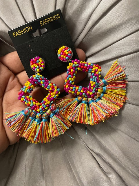 Colorful Fringe Earrings