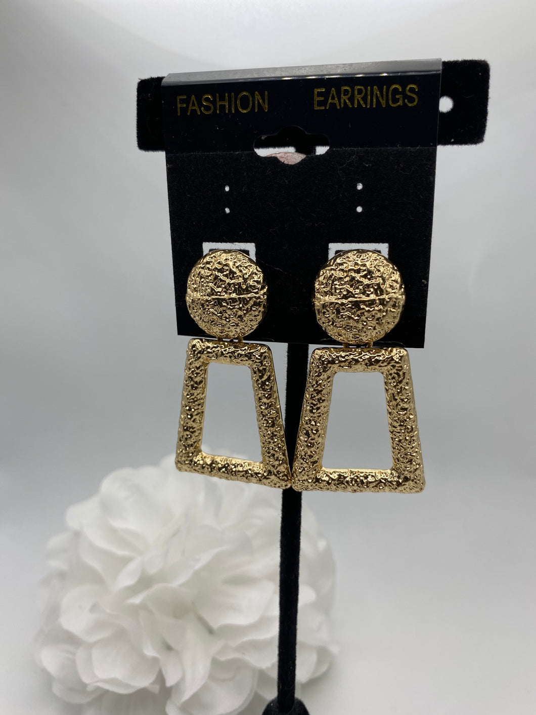 Square Gold Ring Earrings