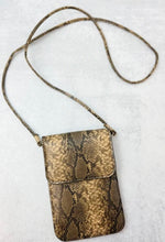 Load image into Gallery viewer, &quot;BROWN SNAKE SKIN&quot; CROSSBODY HANDBAG
