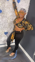 Load image into Gallery viewer, &quot;FANCY ME&quot; BLACK &amp; GOLD TOP
