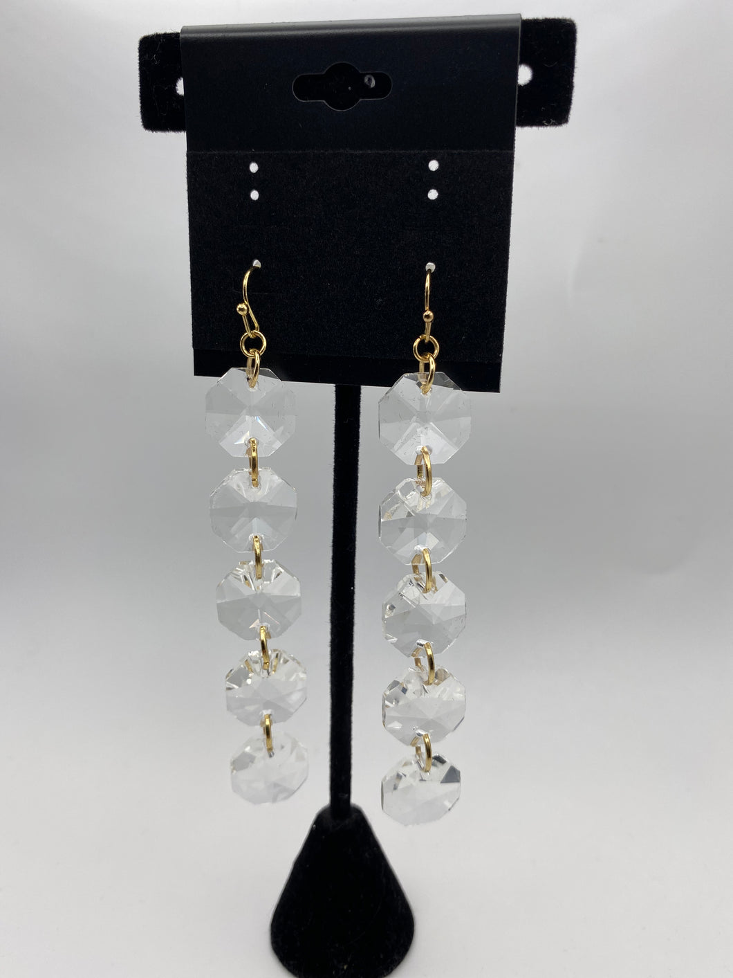 Clear Glass Dangle Earrings