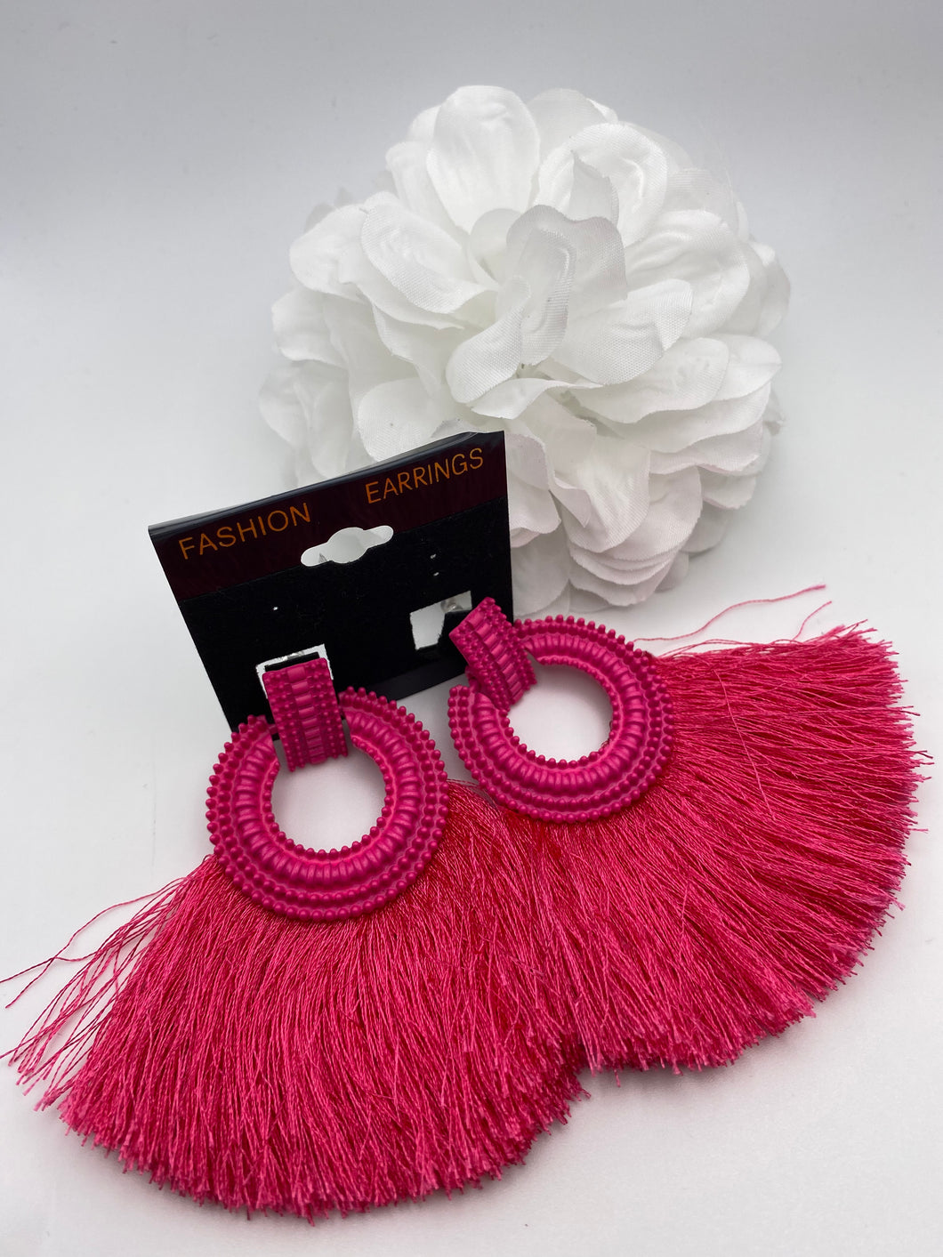 Pink Feather Earrings