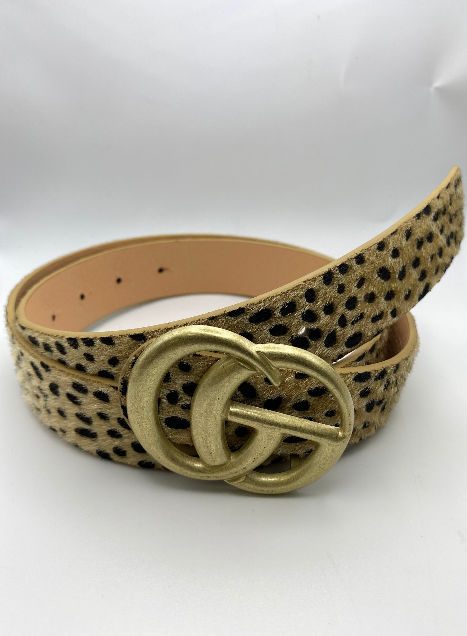 Cheetah print gucci belt sales